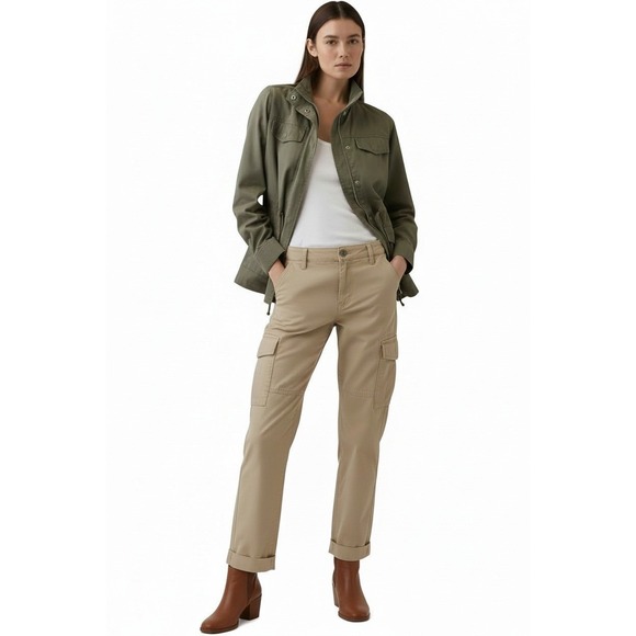 Hidden Jeans Pants - Hidden Jeans Khaki Cargo Pants Straight Leg Tan Utility Y2K Minimalist Size 25